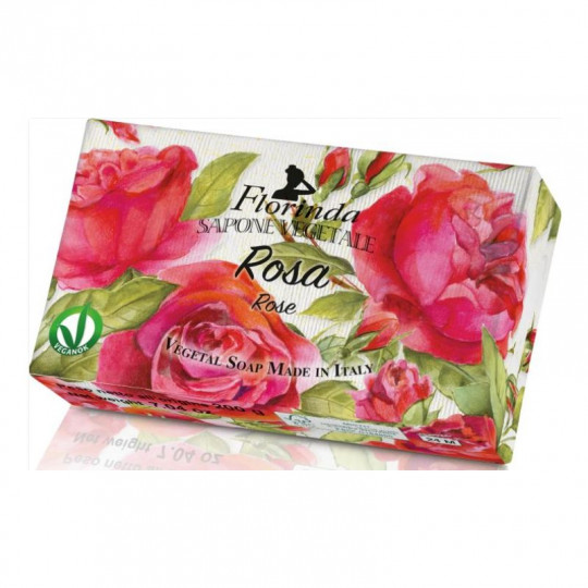 FLORINDA muilas augalinis rankų darbo parfumuotas Rožių aromato, 200 g