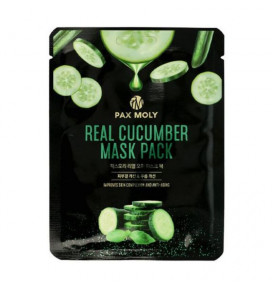 PAX MOLY lakštinė veido kaukė su agurkų ekstraktu Real Cucumber, 25 ml