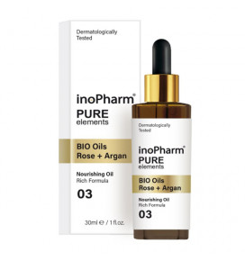 InoРharm veido ir kaklo serumas su Bio aliejais Rose+Argan, 30 ml