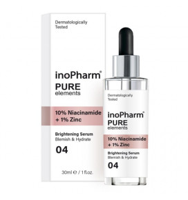 INOPHARM veido serumas su 10% niacinamido+ 1% cinko, 30 ml