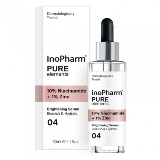 INOPHARM veido serumas su 10% niacinamido+ 1% cinko, 30 ml