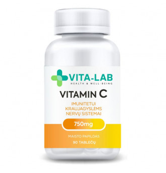 VITA-LAB maisto papildas Vitaminas C 750 mg, N90