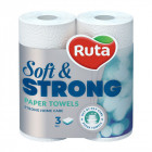 RUTA popieriniai rankšluosčiai Soft Stron, 2 rul, 3 sl, baltos