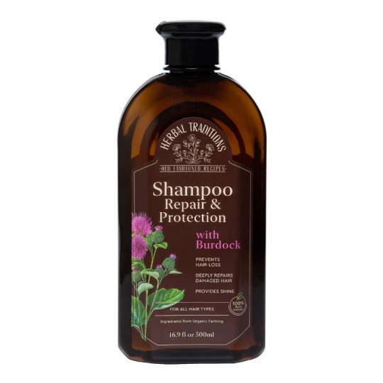 Herbal Traditions plaukų šampūnas su varnalėšomis, atkuriamasis ir apsaugantis plaukus, 500 ml
