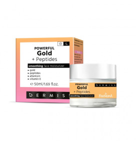 DERMISS veido drėkiklis glotninamasis dieninis/naktinis Powerful Gold + Peptides , 50 ml