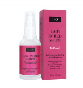 LaQ aktyvus stiprinamasis veido serumas į raudonį linkusiai odai Lady In Red Serum, 30 ml