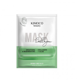 Kimoco Beauty lakštinė veido kaukė lyginanti ir atkurianti odą, su kolagenu ir alaviju, 23 ml