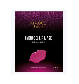 Kimoco Beauty hidrogelinė lūpų kaukė su kolagenu ir alaviju, 5 vnt.