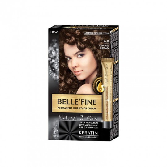 Belle'Fine plaukų dažai, No.4.0, Natural Brown, 25 ml, 30 ml, 50 ml
