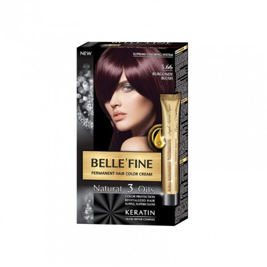 Belle'Fine plaukų dažai, No.5.66, Burgundy Blush, 25 ml, 30 ml, 50 ml