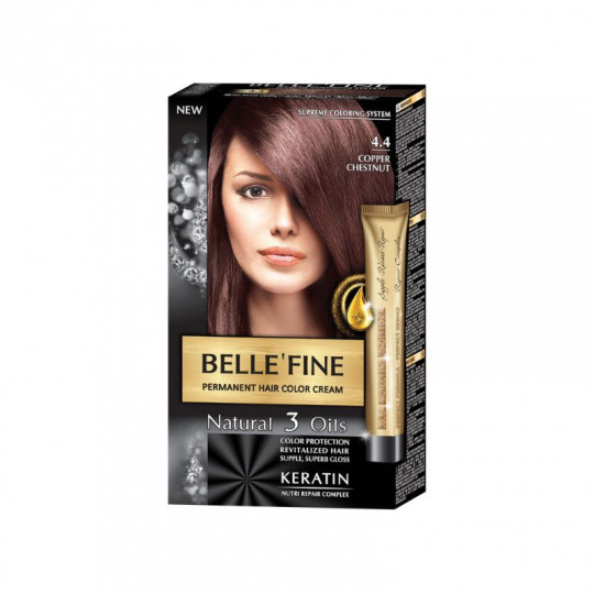 Belle'Fine plaukų dažai, No.4.4, Copper Chestnut, 25 ml, 30 ml, 50 ml
