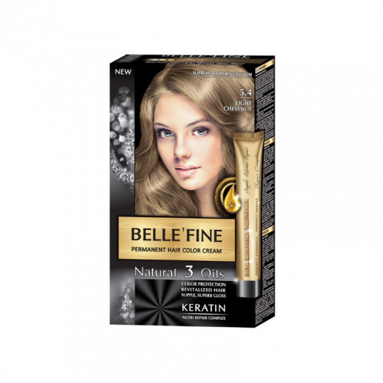 Belle'Fine plaukų dažai, No.5.4, Light Chestnut, 25 ml, 30 ml, 50 ml