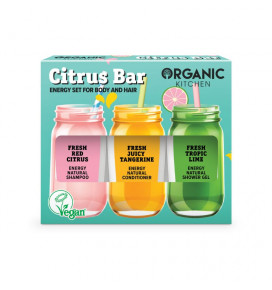 Organic Kitchen rinkinys kūnui ir plaukams energizuojantis Citrus Bar, 3x100 ml