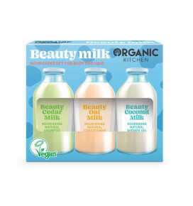 Organic Kitchen rinkinys kūnui ir plaukams maitinamasis Beauty Milk, 3x100 ml