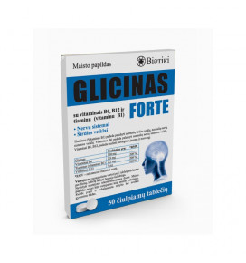 Glicinas Forte su B6, B12, tiaminu, 50 tablečių