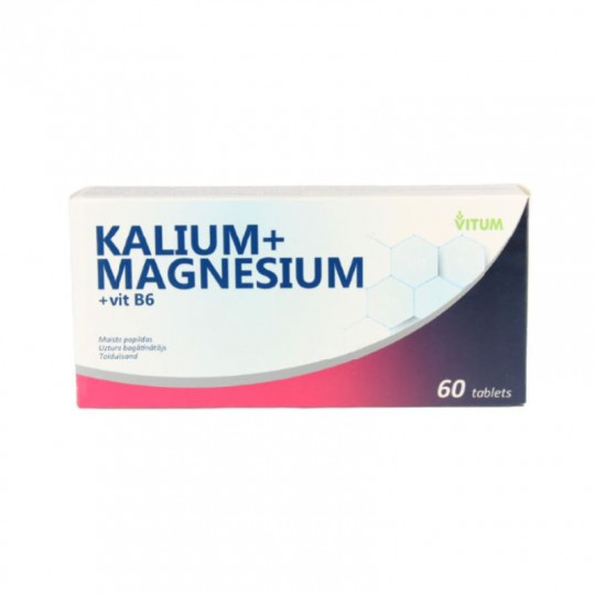 Kalium + Magnesium + B6 60 tablečių (2 dienoje)