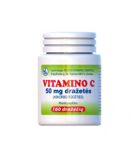 Vitamino C 50 mg dražetės, 160 vnt.