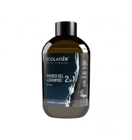 ECOLATIER URBAN dušo želė ir šampūnas 2-in-1 Sport, 600 ml