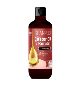 BIO NATURELL šampūnas plaukams su ricinos aliejumi ir keratinu, 355 ml