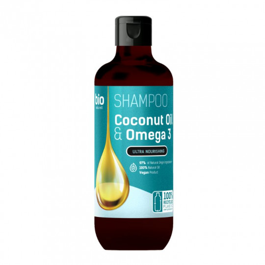 BIO NATURELL šampūnas plaukams su kokosų aliejmi ir Omega 3, 355 ml