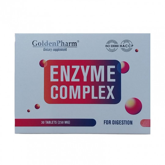 GOLDEN PHARM enzimų kompleksas, 30 tabl