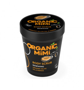 ORGANIC MIMI kūno šveitiklis atstotomasis Alyvuogės ir papajos, 200 ml