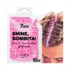 7DAYS SHINE, BOMBITA! geliniai blizgučiai plaukams ir kūnui/ 901 Playful pink, 90 ml