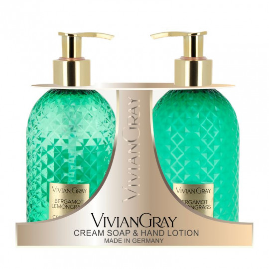 VIVIAN GRAY rinkinys skystas muilas ir rankų losjonas Bergamot&Lemongrass, 2x300 ml