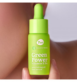 7 DAYS My Beauty Week serumas veidui su maitinamaisiais aliejais Green Power Vitamin E 2%, 20 ml