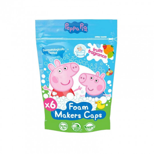 PEPPA PIG vonios putos braškių, citrinos, pomelo aromato, 6 vnt x 16 g