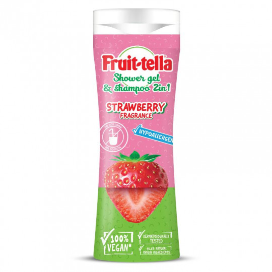 FRUITTELLA dušo želė ir šampūnas braškių aromato 2in1, 300 ml