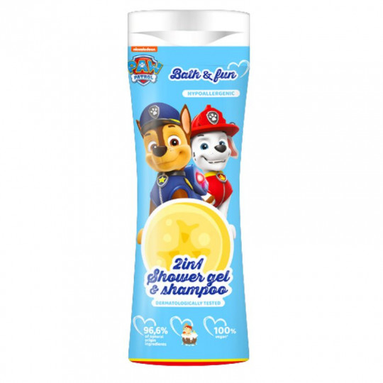 PAW PATROL dušo želė ir šampūnas bananų aromato 2in1, 300 ml