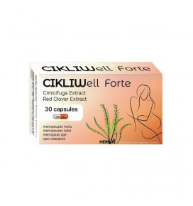 CIKLIWell Forte 30caps (Cimifuga ekstr+Dobilų ekstr) Menopauzė (1 kaps. dienoje)