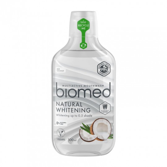 BIOMED NATURAL WHITENING burnos skalavimo skystis, 500 ml