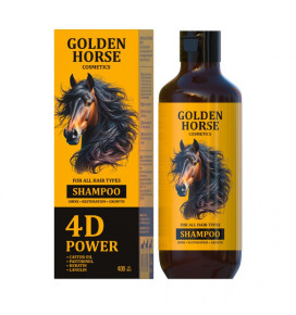 GOLDEN HORSE šampūnas visų tipų plaukams 4D Power, 400 ml