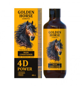 GOLDEN HORSE kaukė- kondicionierius visų tipų plaukams 4D Power, 400 ml