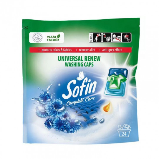 SOFIN skalbimo kapsulės Care Universal Renew, 24 vnt