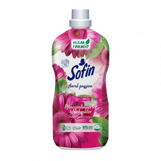 SOFIN audinių minkštiklis veganiškas su gėlių aromatu Floral Passion 1,4 l