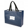 RAVI shopping bag blue with print, 38x28x12 cm
