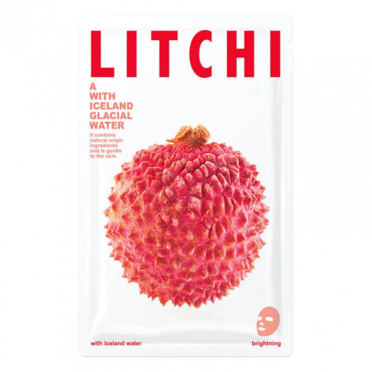 CNF Glacial Aqua lakštinė veido kaukė skaistinamoji su ličiais LITCHI, 20 g