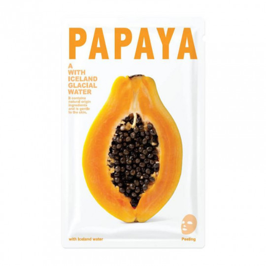 CNF Glacial Aqua lakštinė veido kaukė šveičiamoji su papajomis PAPAYA, 20 g