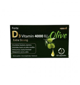 D3 vitaminas 4000TV OLIVE Forte Extra Strong 60kap. HERBIN