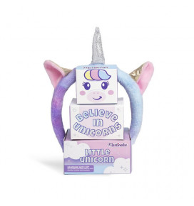 MARTINELIA vonios rinkinys Little Unicorn 4 pozicijos: 50 ml dušo gelis, 50 ml kūno losjonas, 30 g vonios burbulas, galvos lankelis