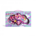 MARTINELIA makiažo rinkinys Candy Super Lollipop 6 pozicijos: 7 akių šešėliai, 7 lūpų blizgesiai, 2 nagų lakai, 2 aplikatoriai, lūpų dažai, kojų pirštų skirtukas