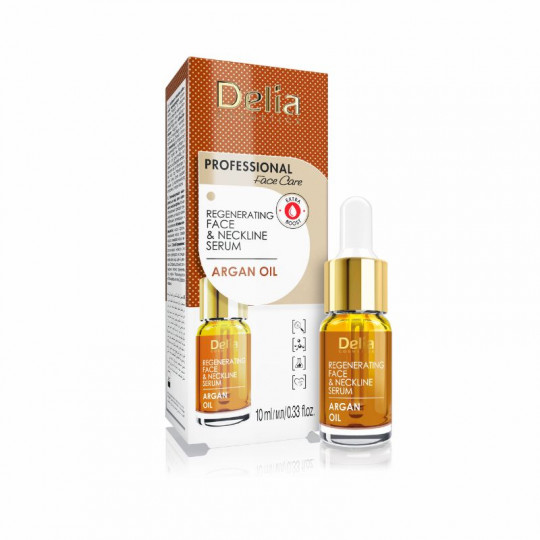 DELIA Professional Care serumas veidui ir kaklui atstatomasis su argano aliejumi, 10 ml