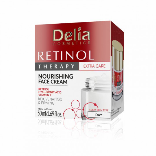 DELIA Retinol Therapy kremas veidui maitinamasis, 50 ml