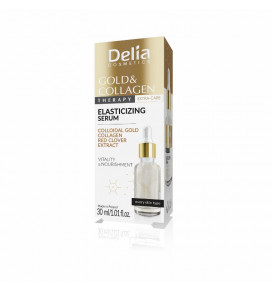 DELIA Gold & Collagen Therapy serumas veidui suteikiantis elastingumo, 30 ml