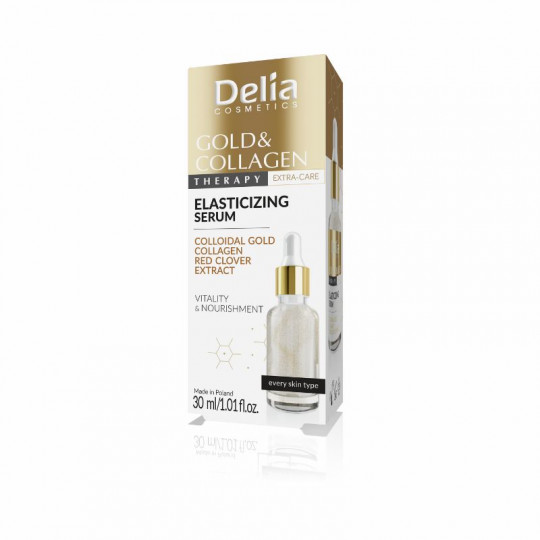 DELIA Gold & Collagen Therapy serumas veidui suteikiantis elastingumo, 30 ml