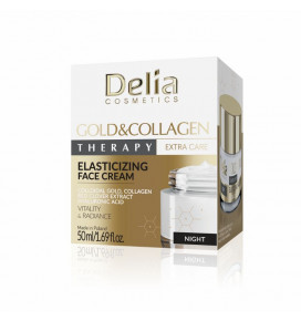 DELIA Gold & Collagen Therapy kremas veidui naktinis suteikiantis elastingumo, 50 ml