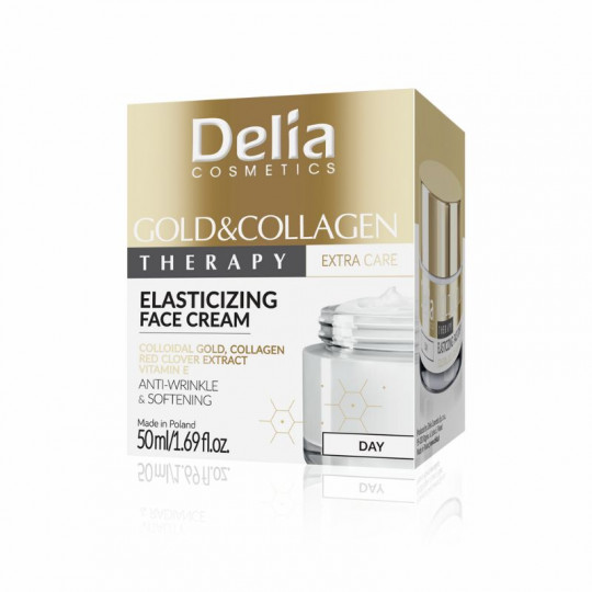 DELIA Gold & Collagen Therapy kremas veidui suteikiantis elastingumo, 50 ml